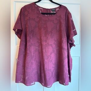 Torrid Floral Lace Blouse in Dusty Rose